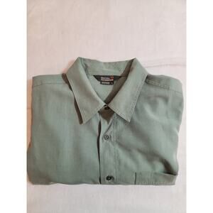 Royal Robbins Shirt Mens Large Green Short Sleeve Gorpcore Camping Modal